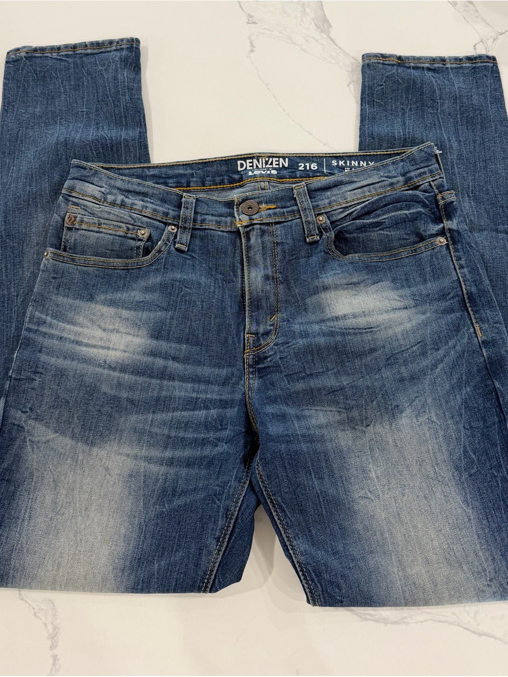 Denizen from Levi's 216 Men's Skinny Fit Jeans 32x32 Blue Stretch Denim
